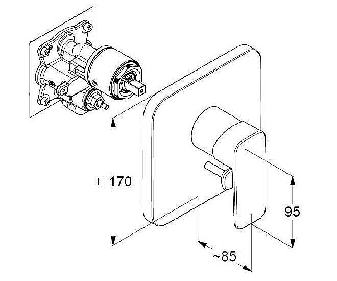 Смеситель для душа Kludi Pure&Style 406500575 купить в интернет-магазине сантехники Sanbest