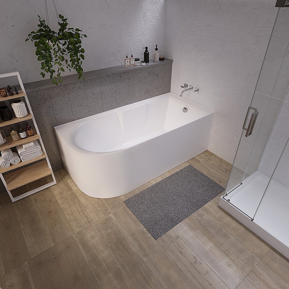 Ванна акриловая пристенная GROSSMAN Cristal GR-2201 151x75  белая купить в интернет-магазине Sanbest