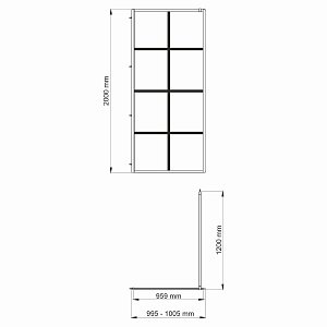 Душевая перегородка WasserKRAFT Glan 66W44 100x200 купить в интернет-магазине Sanbest