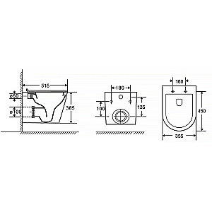 Унитаз подвесной Azario Moneo AZ-0062 белый, безободковый, с крышкой микролифт купить в интернет-магазине Sanbest