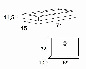 Тумба с раковиной Cezares Premium Plisse 71 Grigio nuvola для ванной в интернет-магазине Sanbest