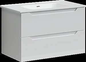 Тумба с раковиной Sancos Norma 2.0 NR2.080W белый глянец для ванной в интернет-магазине Sanbest