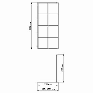 Душевая перегородка WasserKRAFT Glan 66W44 100x200 купить в интернет-магазине Sanbest