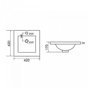 Раковина Orange 42 B03-410w белая купить в интернет-магазине Sanbest