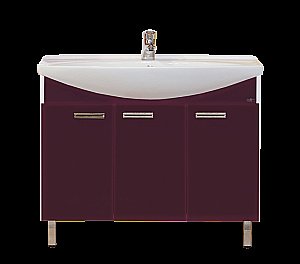 Тумба с раковиной напольная Misty Джулия 105 бордовая для ванной в интернет-магазине Sanbest