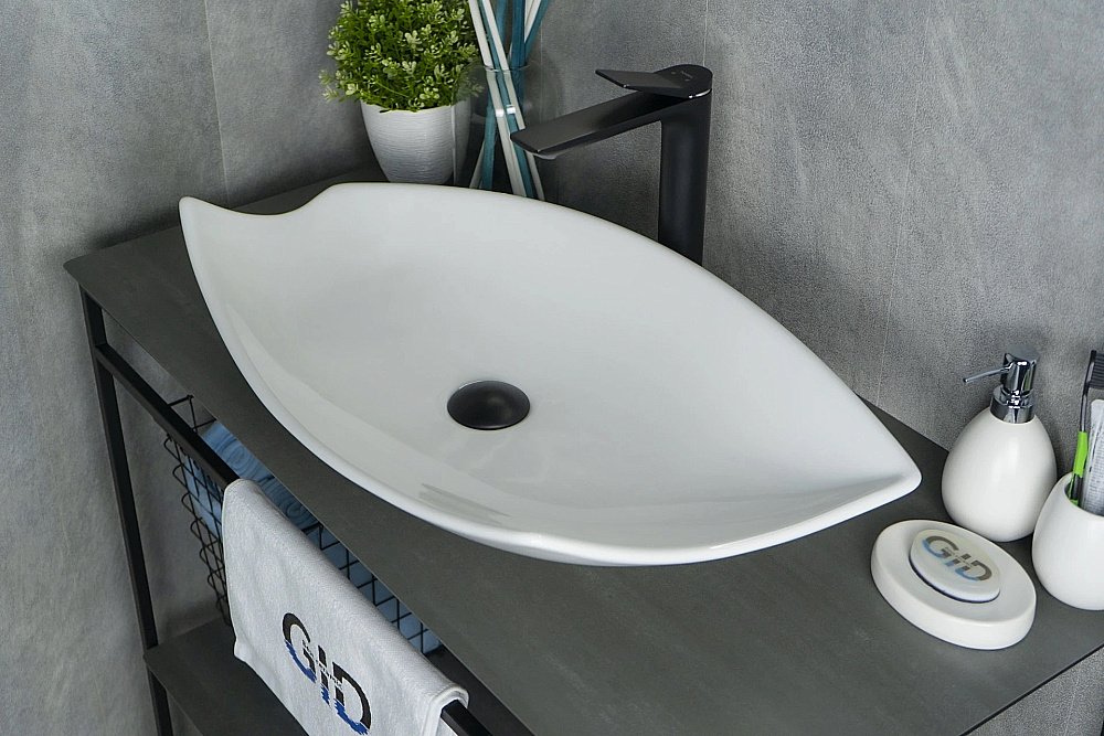 Раковина накладная Gid Creativo 74 N9178 51171 белая купить в интернет-магазине Sanbest