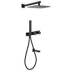 Душевая система ABBER Rund AF8717B черная матовая купить в интернет-магазине сантехники Sanbest