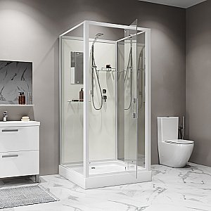 Душевая кабина Niagara Standart ST100/15Q/BK 100х100 стекло прозрачное/профиль белый купить в интернет-магазине Sanbest