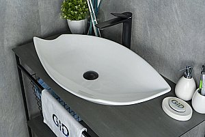 Раковина накладная Gid Creativo 74 N9178 51171 белая купить в интернет-магазине Sanbest