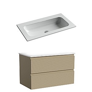 Тумба с раковиной Sancos FOLK FL80CP/CN7012wx 80 капучино для ванной в интернет-магазине Sanbest