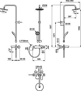 Душевая система Ideal Standard CERAFINE O BC749XG купить в интернет-магазине сантехники Sanbest