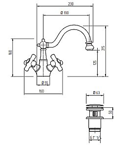 Смеситель для биде Migliore Provance ML.PRO-8844 хром купить в интернет-магазине сантехники Sanbest