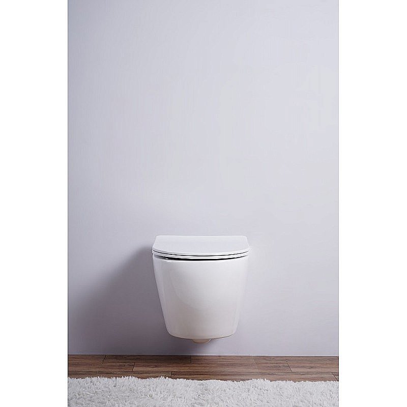 Унитаз подвесной Esbano AZALEA ESUPAZALW безободковый, с крышкой микролифт, белый купить в интернет-магазине Sanbest