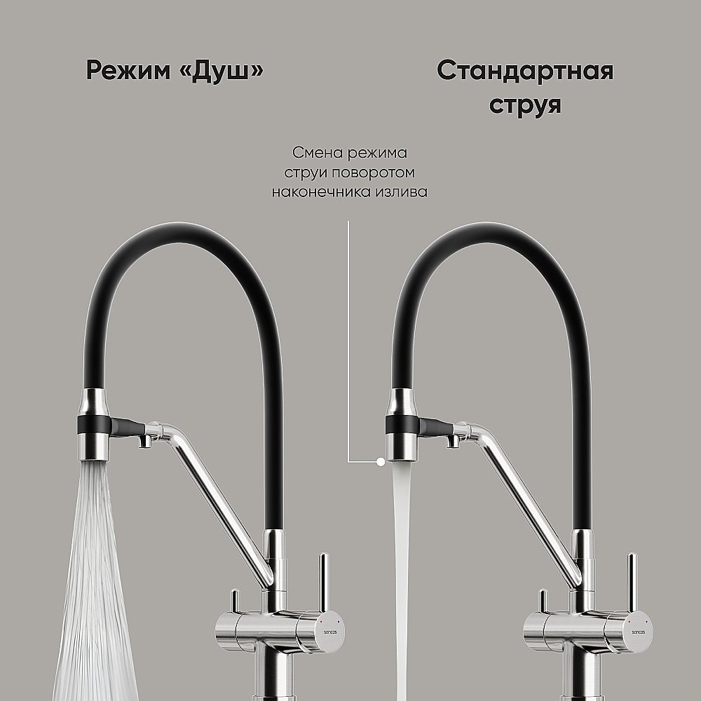 Смеситель для кухни Sancos Dora SC4003BN брашированный никель купить в интернет-магазине сантехники Sanbest