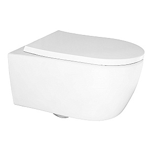 Унитаз подвесной Azario Nemi AZ-1293WH белый, безободковый, с крышкой микролифт, слив торнадо купить в интернет-магазине Sanbest