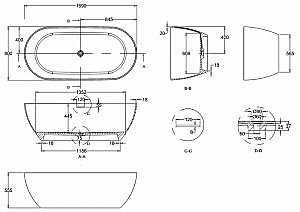 Ванна из каменной массы Burlington Formoso 170x80 купить в интернет-магазине Sanbest