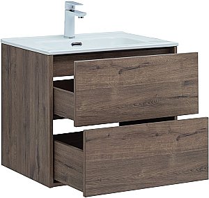 Тумба с раковиной Aquanet Lino 287541 60 (Flat) дуб веллингтон для ванной в интернет-магазине Sanbest