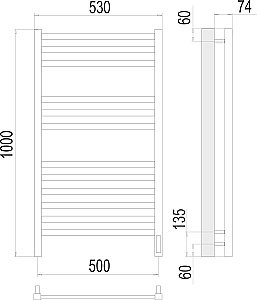 Полотенцесушитель электрический Terminus Ното П12 500х1000 купить в интернет-магазине сантехники Sanbest