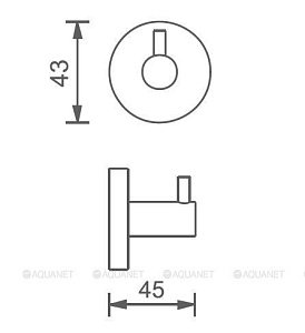 Крючок одинарный Aquanet 264905 купить в интернет-магазине сантехники Sanbest