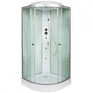 Душевая кабина DTO L 909GM+VST 90х90 стекло матовое с рисунком/профиль хром купить в интернет-магазине Sanbest