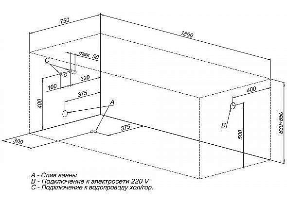 Акриловая ванна Aquanet Viola NEW 180x75 купить в интернет-магазине Sanbest