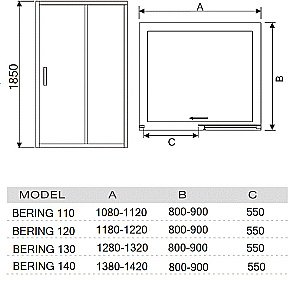 Душевая дверь RIVER BERING 130 купить в интернет-магазине Sanbest