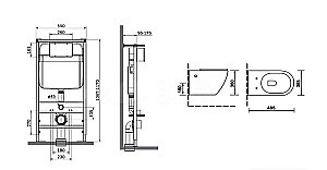 Унитаз подвесной с инсталляцией SantiLine SL-5005T-KH+SL-01/KH светло-коричневый матовый/кнопка светло-коричневая матовая, безободковый, с крышкой микролифт, слив торнадо купить в интернет-магазине Sanbest