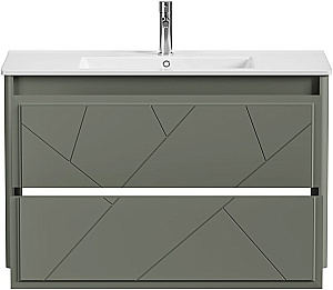 Тумба с раковиной и столешницей Allen Brau Paris 100 1.360002.CGM олива матовая для ванной в интернет-магазине Sanbest