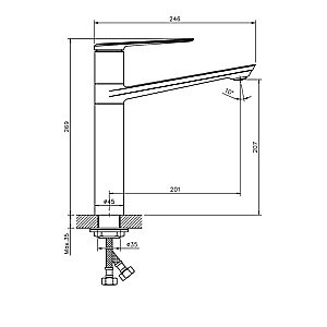 Смеситель для кухни Orange MARI M07-000cr хром купить в интернет-магазине сантехники Sanbest