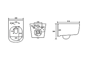 Унитаз подвесной Aquatek ЛУГАНО AQ2002-00+INS-0000012+KDI-0000017+KKI-0000002 белый, безободковый, с крышкой микролифт, с инсталляцией и черной матовой кнопкой купить в интернет-магазине Sanbest