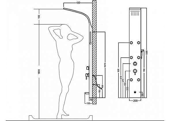 Душевая панель Aquanet Galaxy Shine AP40-01 купить в интернет-магазине сантехники Sanbest