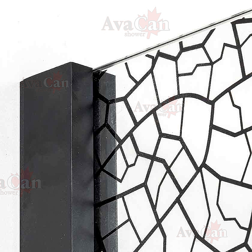 Душевое ограждение AvaCan MB120 профиль черный/стекло прозрачное с рисунком купить в интернет-магазине Sanbest