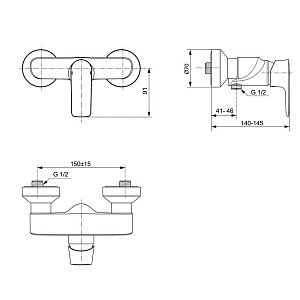 Смеситель для душа Ideal Standard Connect Air A7032AA купить в интернет-магазине сантехники Sanbest