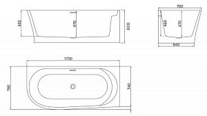 Ванна BelBagno BB410 170х78 купить в интернет-магазине Sanbest