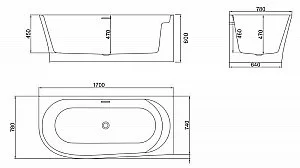 Ванна BelBagno BB410 170х78 купить в интернет-магазине Sanbest