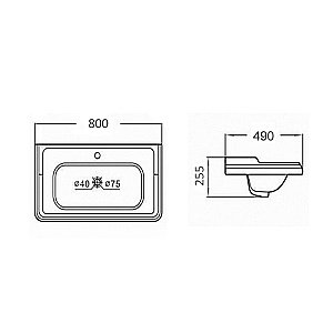 Раковина CeramaLux N 80 3380 белая купить в интернет-магазине Sanbest