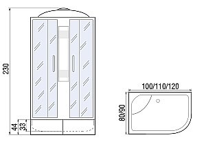 Душевая кабина River Nara XL 100/80/44 MT купить в интернет-магазине Sanbest
