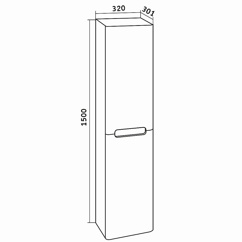 Пенал подвесной Grossman АДЕЛЬ 32 белый для ванной в интернет-магазине сантехники Sanbest