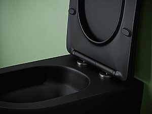 Унитаз подвесной Ceramica Nova UnoCN11001TMB черный матовый, с крышкой микролифт, безободковый, слив-торнадо купить в интернет-магазине Sanbest