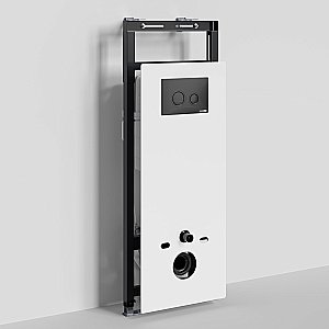 Инсталляция для унитаза WasserKraft Salm 27TLT.010.ME.WH.MB01 белая панель/кнопка черная матовая купить в интернет-магазине сантехники Sanbest