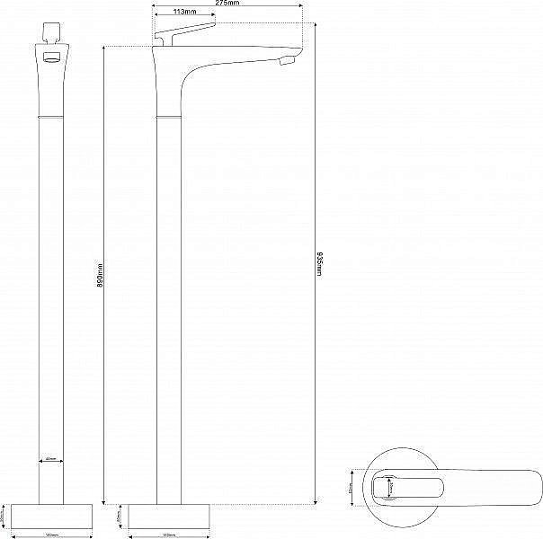 Смеситель для ванны NT Bagno NT46031A купить в интернет-магазине сантехники Sanbest
