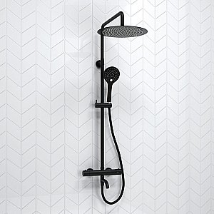 Душевая система WasserKraft Elbe 7400 SET2691 Thermo черный Soft-touch купить в интернет-магазине сантехники Sanbest