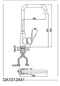 Смеситель для кухни D&K Rhein.Speyer DA1312441 купить в интернет-магазине сантехники Sanbest