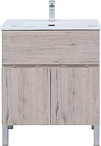 Тумба с раковиной Aquanet Алвита New 303902 70 дуб веллингтон/белый для ванной в интернет-магазине Sanbest