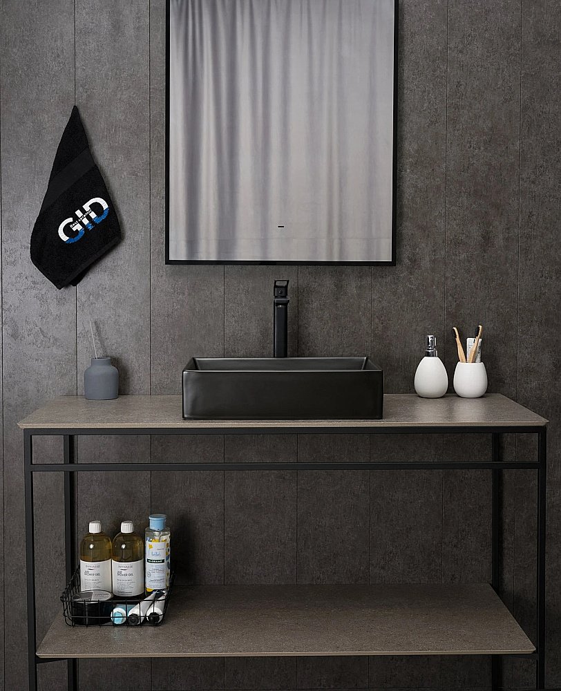 Раковина накладная Gid Geometrico 45 Bm1204 53360 черная матовая купить в интернет-магазине Sanbest