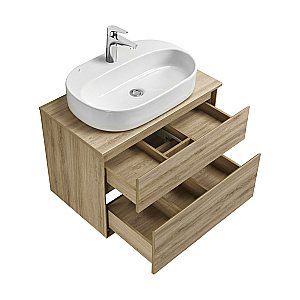 Тумба с раковиной Акватон Либерти 75 со столешницей, дуб эльвезия для ванной в интернет-магазине Sanbest