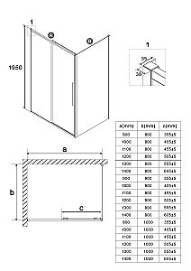 Душевой уголок Niagara Nova NG-64-10A/NG-A100-34 100х100 стекло прозрачное/профиль хром купить в интернет-магазине Sanbest