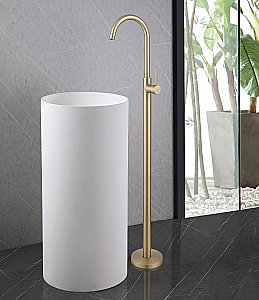 Смеситель для раковины Abber Wasser Kreis AF8141G золото матовое купить в интернет-магазине сантехники Sanbest