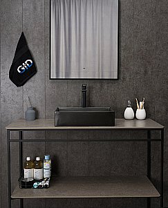 Раковина накладная Gid Geometrico 45 Bm1204 53360 черная матовая купить в интернет-магазине Sanbest