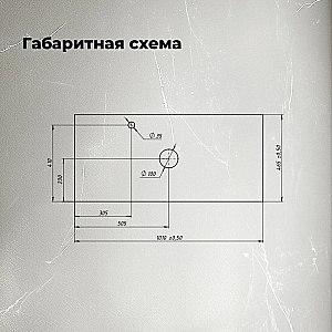 Столешница Aquanet Flat 100 345787 мрамор с отверстием слева для ванной в интернет-магазине сантехники Sanbest